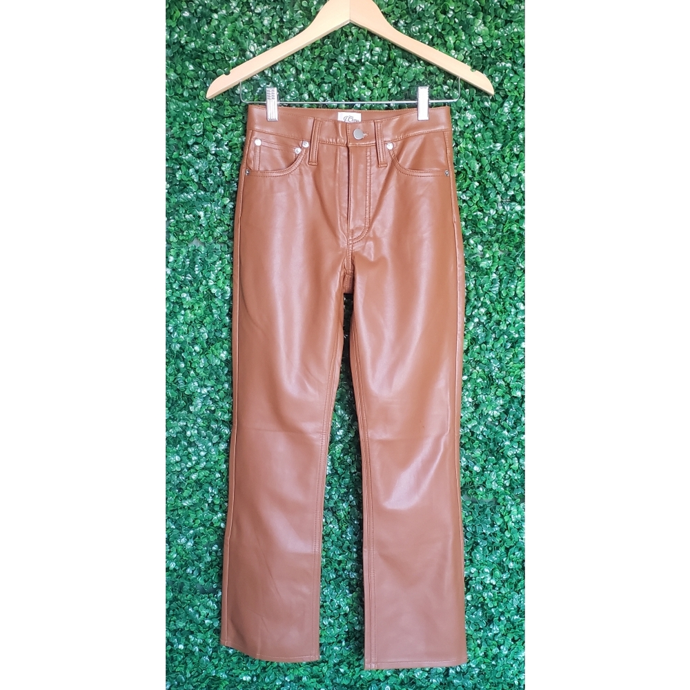 33. J.Crew High-rise slim demi-boot pant in faux leather - Picture 5 of 11